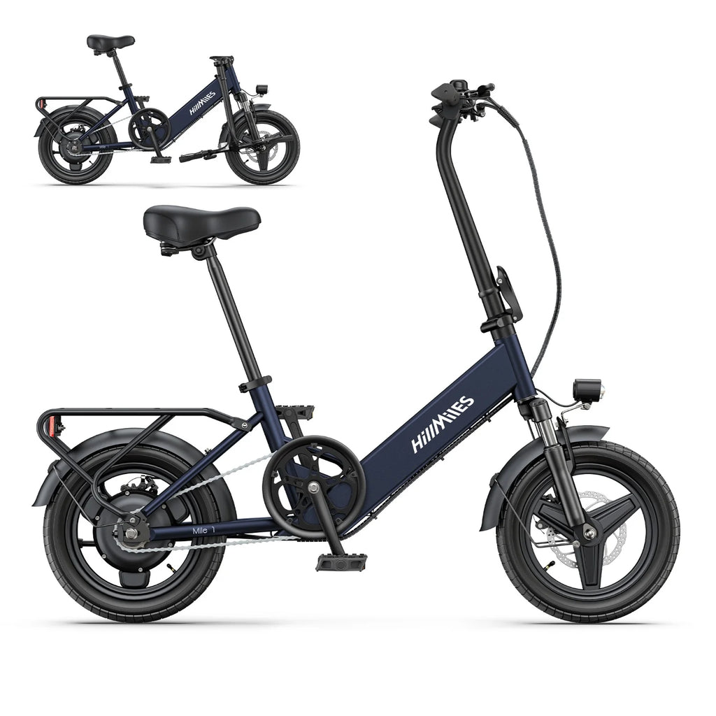 Vélo Électrique HillMiles Mile 1 - Moteur 250W Batterie 36V10.4AH Pneus De 14 Pouces Frein à Disque Mécanique - Bleu