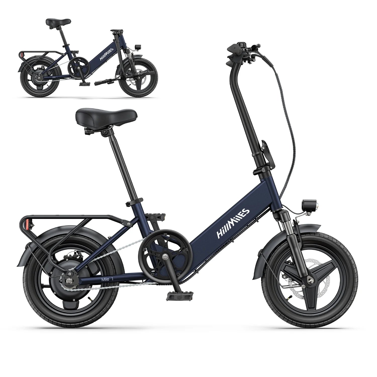 Vélo Électrique HillMiles Mile 1 - Moteur 250W Batterie 36V10.4AH Pneus De 14 Pouces Frein à Disque Mécanique - Bleu