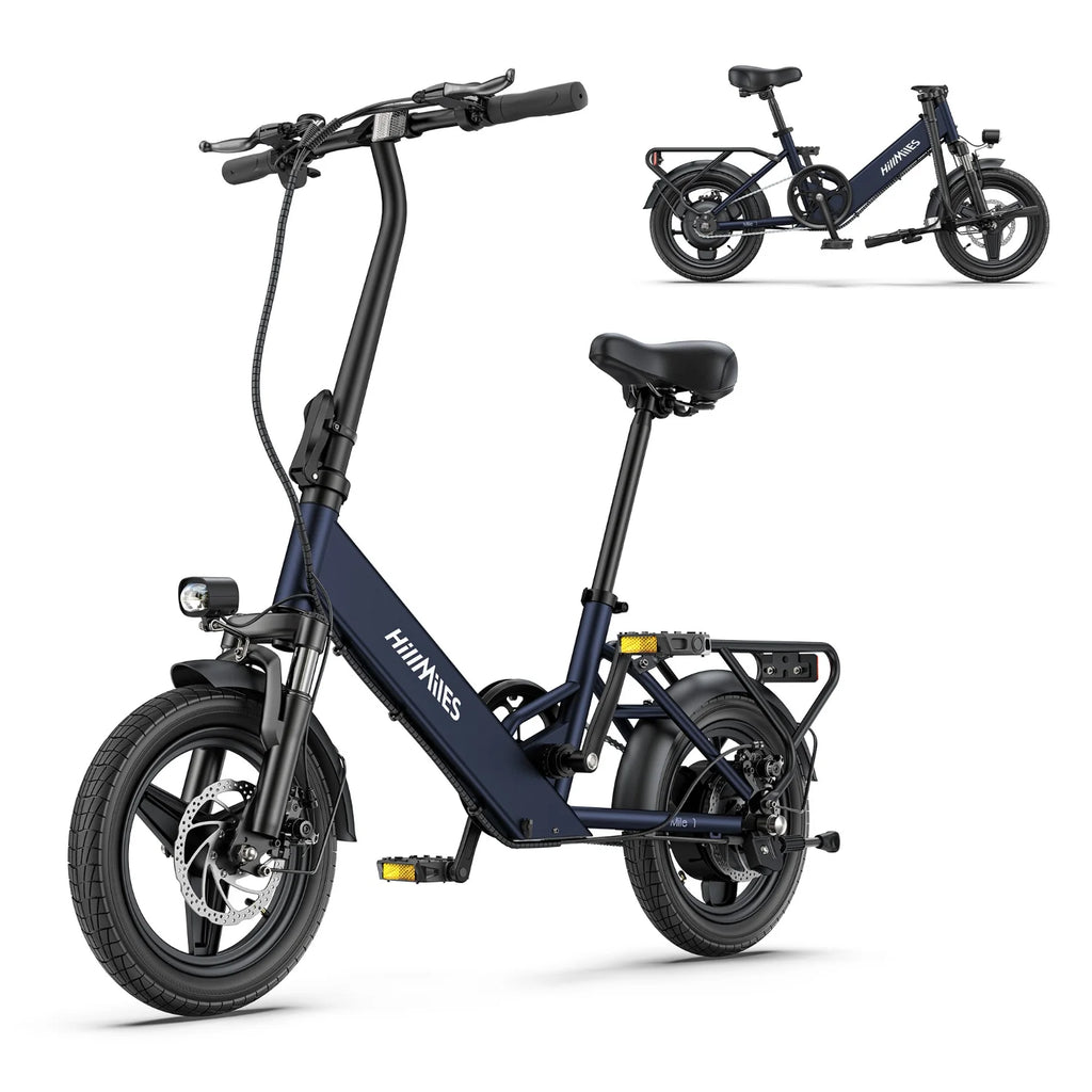 Vélo Électrique HillMiles Mile 1 - Moteur 250W Batterie 36V10.4AH Pneus De 14 Pouces Frein à Disque Mécanique - Bleu