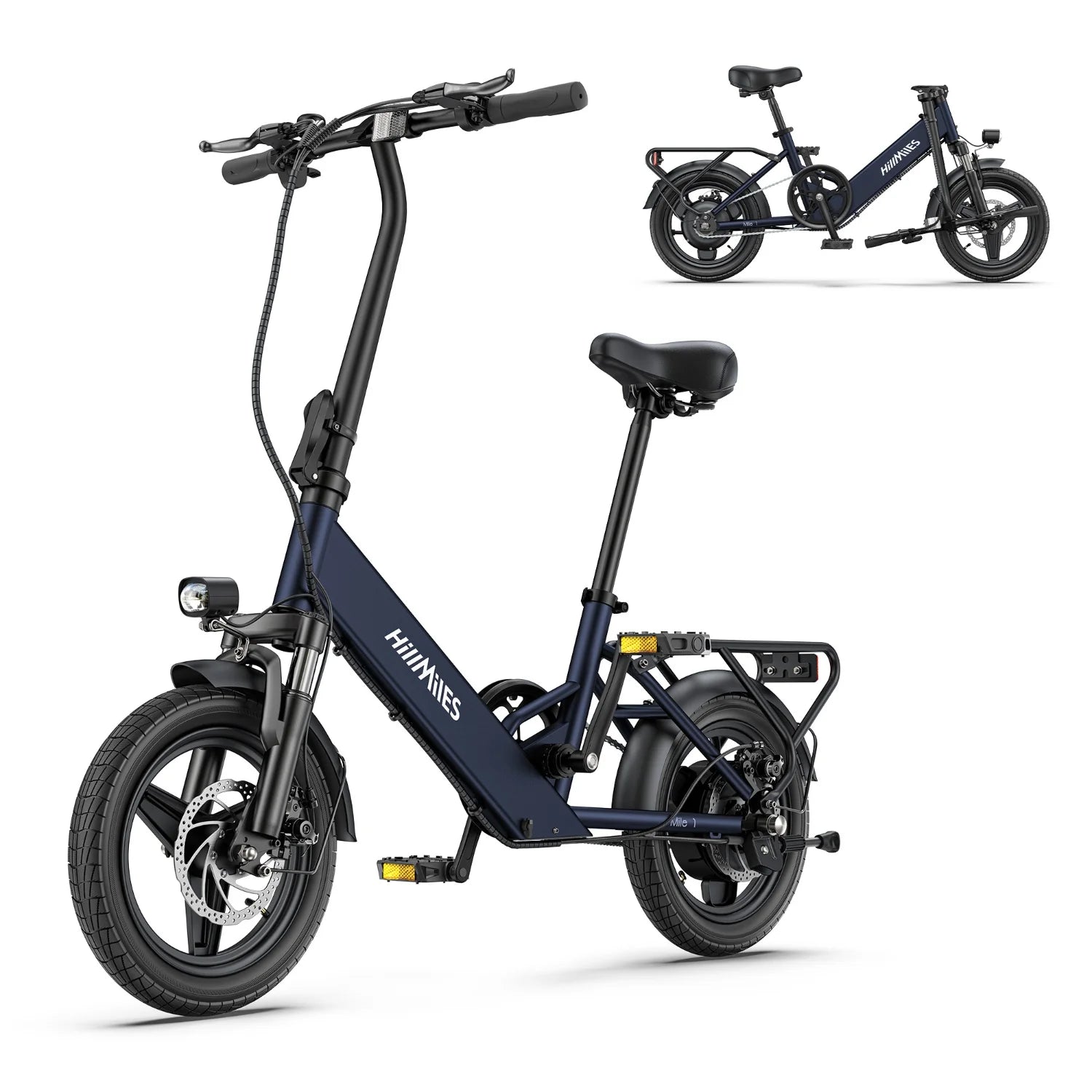 Vélo Électrique HillMiles Mile 1 - Moteur 250W Batterie 36V10.4AH Pneus De 14 Pouces Frein à Disque Mécanique - Bleu