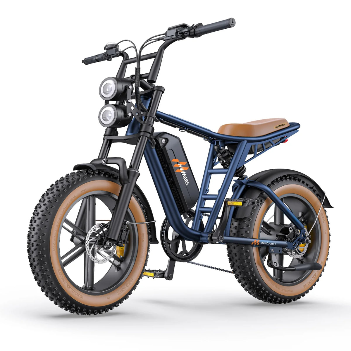 Vélo Électrique HillMiles MileZoom 1 - Moteur 750W Batterie 52V31.2AH Pneus De 20 Pouces Frein à Huile Hydraulique - Bleu