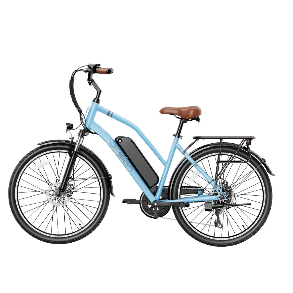 Vélo électrique JASION CB1 – 500W Batterie 36V12.5Ah Pneus 27.5 Pouces Freins à Disque - Bleu
