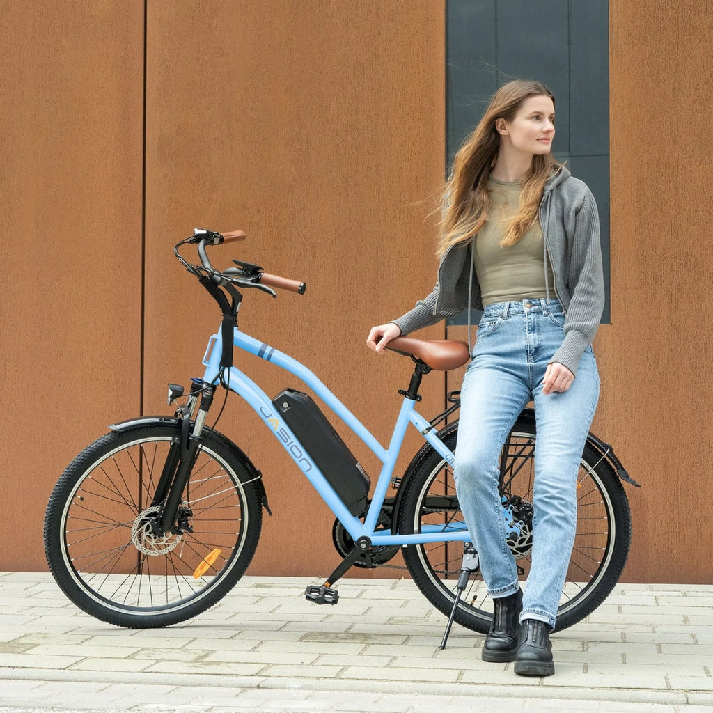 Vélo électrique JASION CB1 – 500W Batterie 36V12.5Ah Pneus 27.5 Pouces Freins à Disque - Bleu