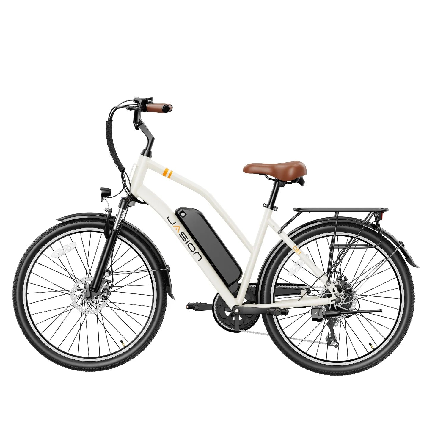 Vélo électrique JASION CB1 – 500W Batterie 36V12.5Ah Pneus 27.5 Pouces Freins à Disque - Blanc