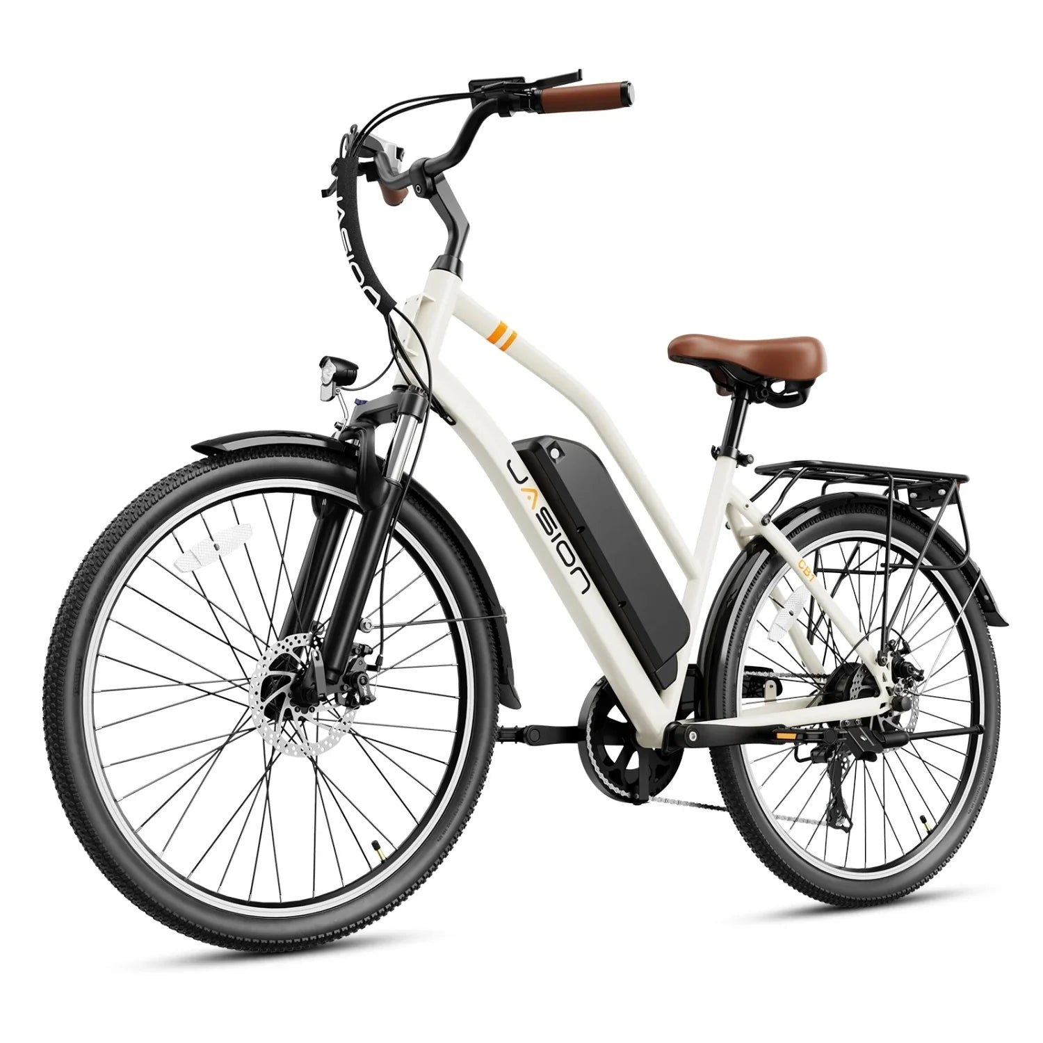 Vélo électrique JASION CB1 – 500W Batterie 36V12.5Ah Pneus 27.5 Pouces Freins à Disque - Blanc