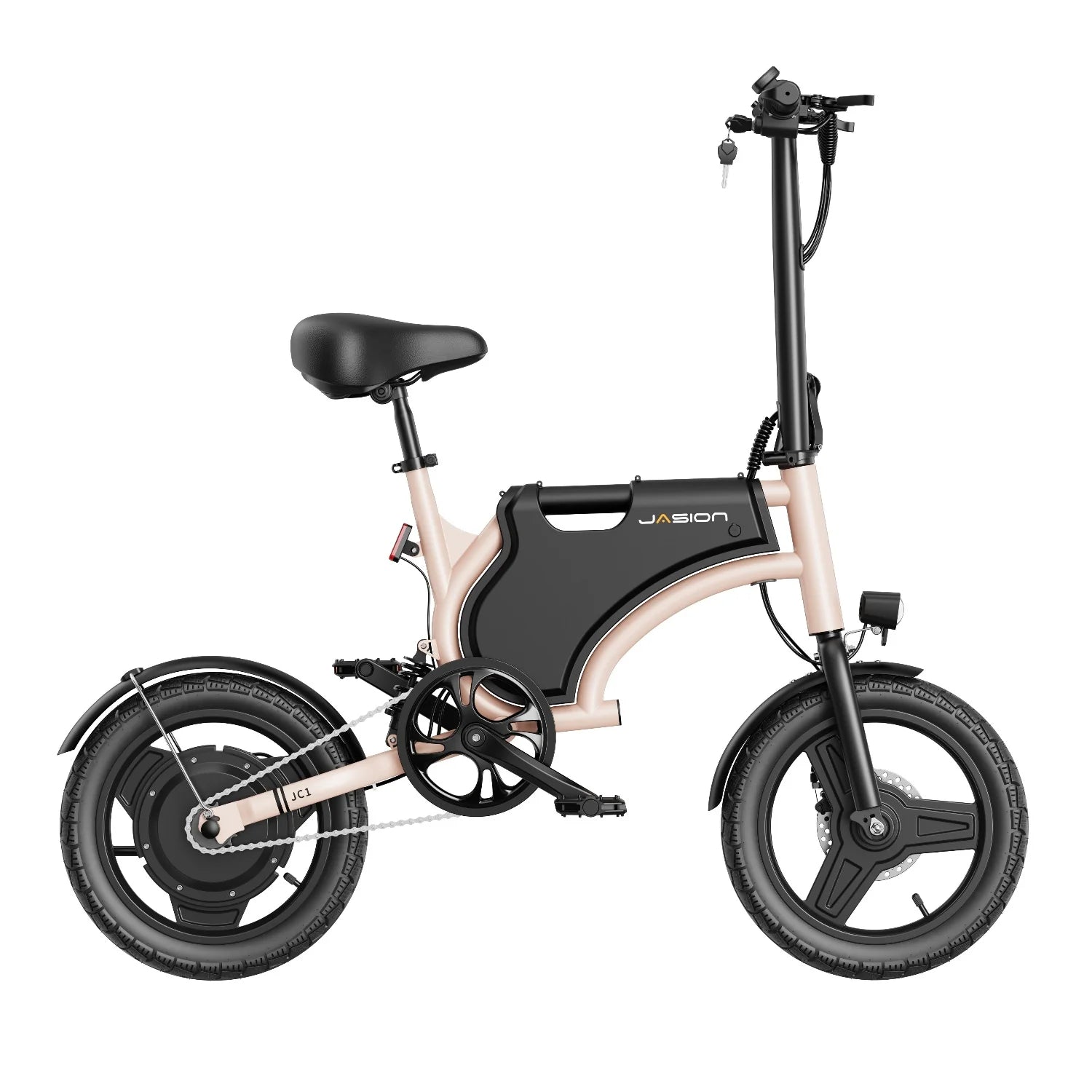 Vélo électrique JASION JC1 – 250W Batterie 36V5.2Ah Pneus 14 Pouces Freins à Disque - Rose