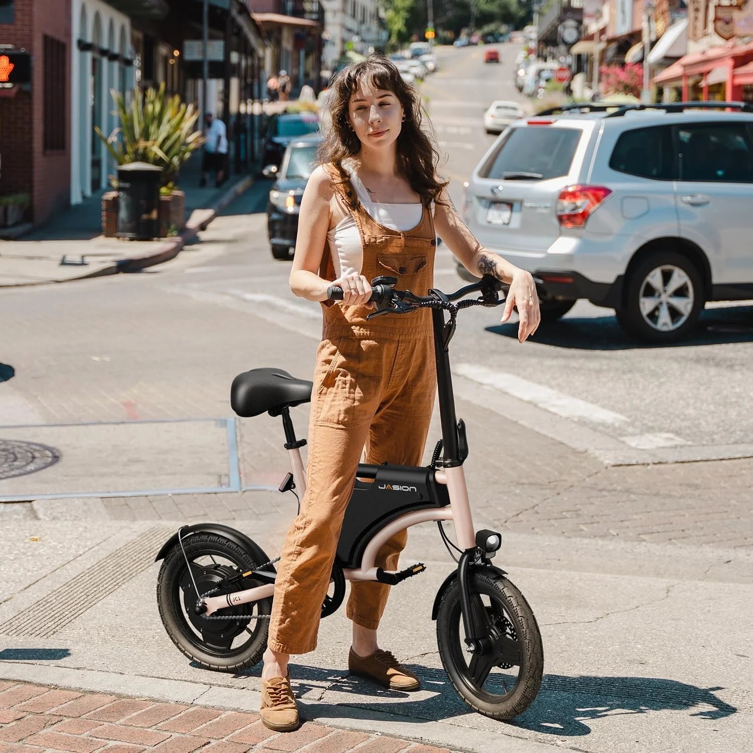 Vélo électrique JASION JC1 – 250W Batterie 36V5.2Ah Pneus 14 Pouces Freins à Disque - Rose