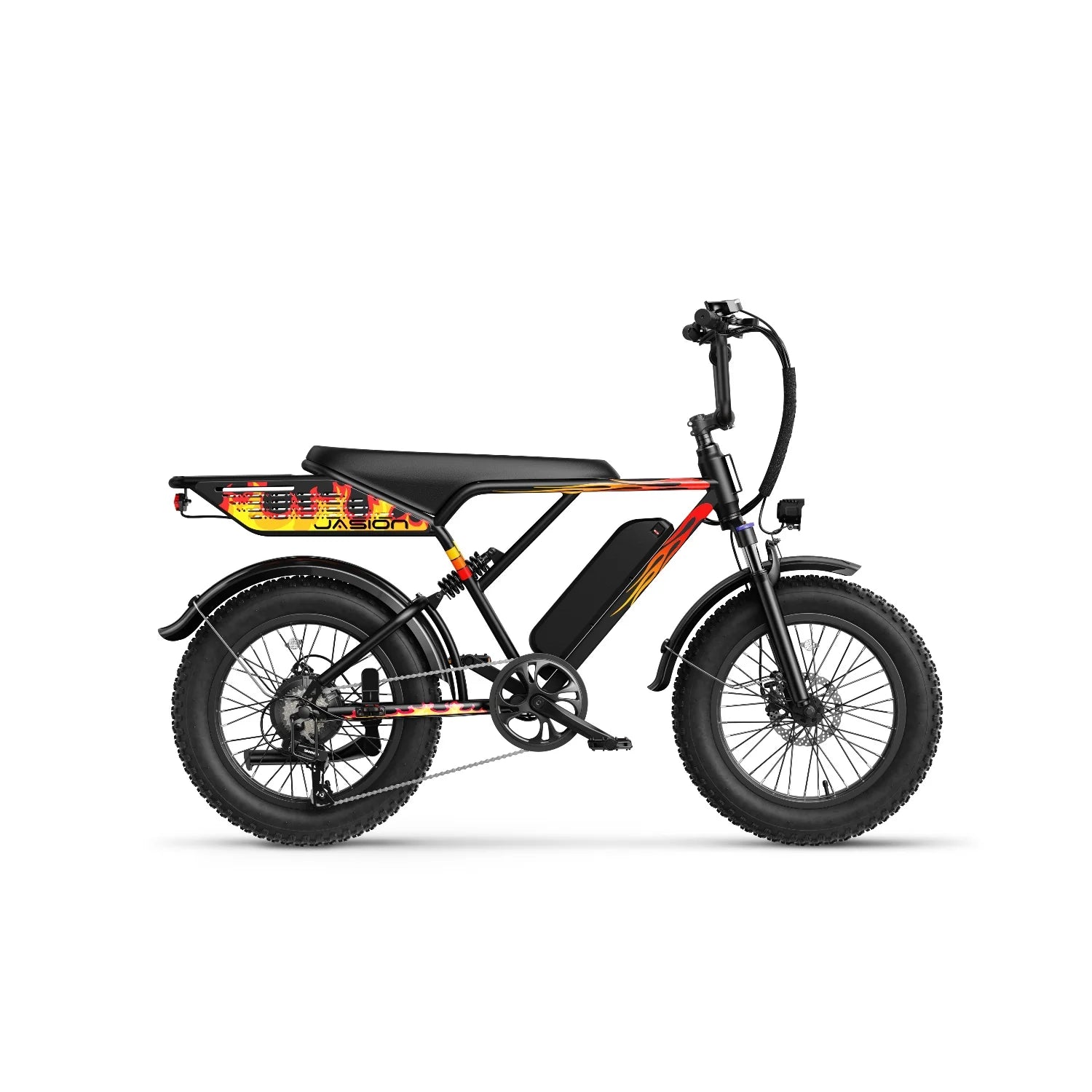 JASION RetroVolt Vélo Électrique - 500W Batterie 48V12.5Ah Pneus 20 Pouces Freins à Disque - Noir