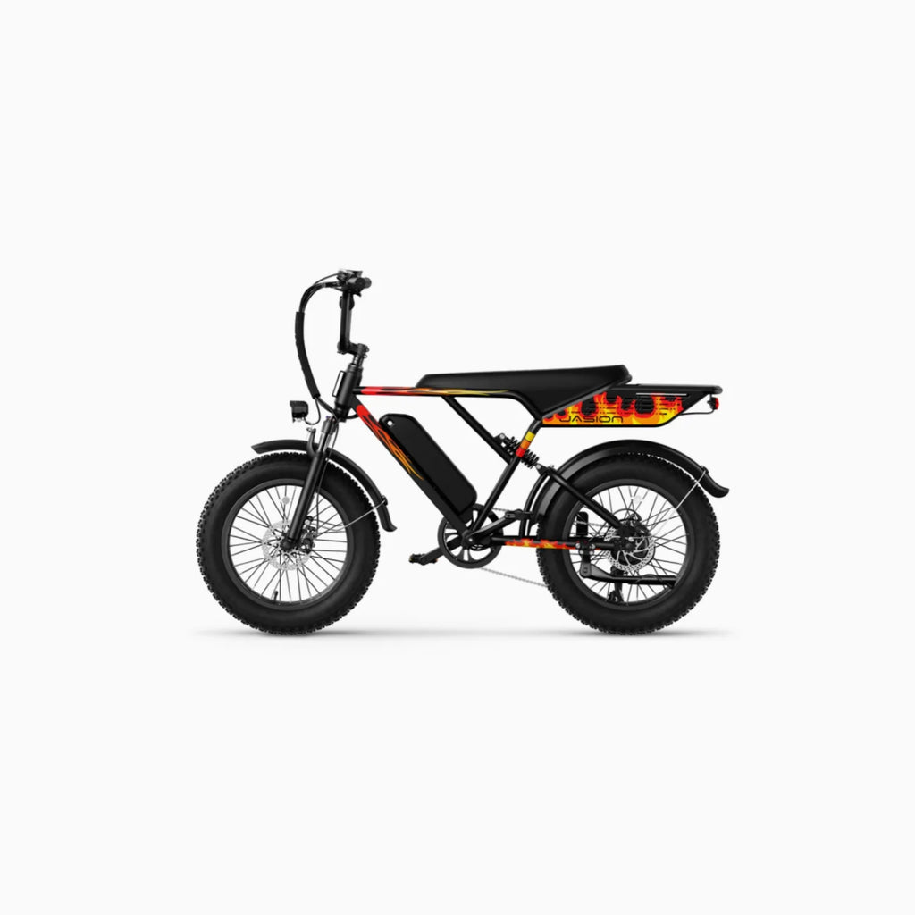 JASION RetroVolt Vélo Électrique - 500W Batterie 48V12.5Ah Pneus 20 Pouces Freins à Disque - Noir