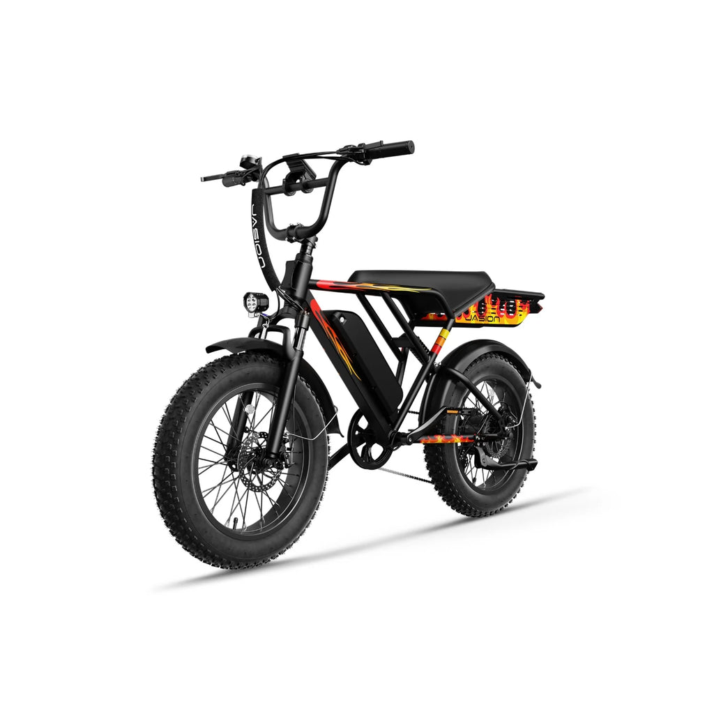 JASION RetroVolt Vélo Électrique - 500W Batterie 48V12.5Ah Pneus 20 Pouces Freins à Disque - Noir