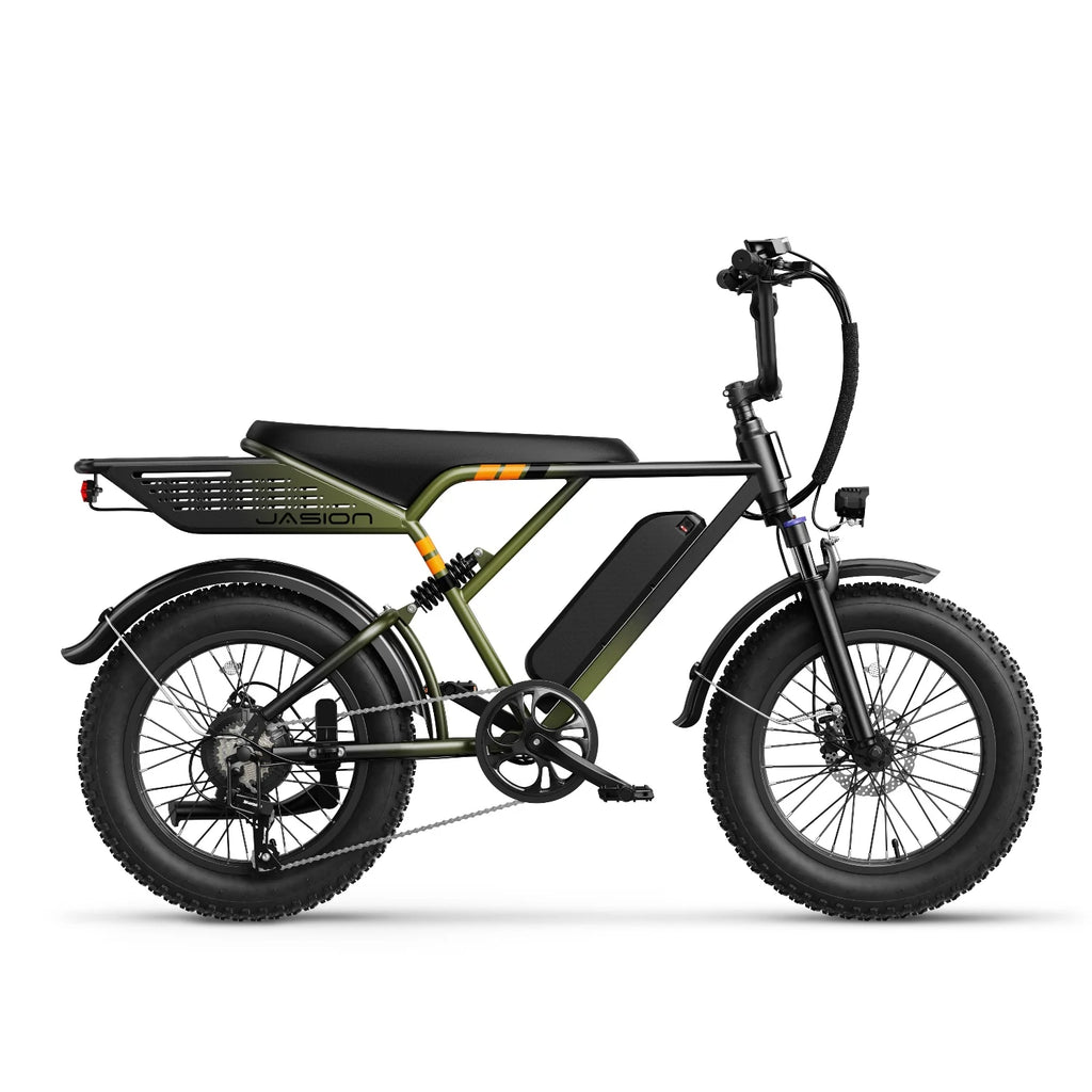 JASION RetroVolt Vélo Électrique - 500W Batterie 48V12.5Ah Pneus 20 Pouces Freins à Disque - Vert