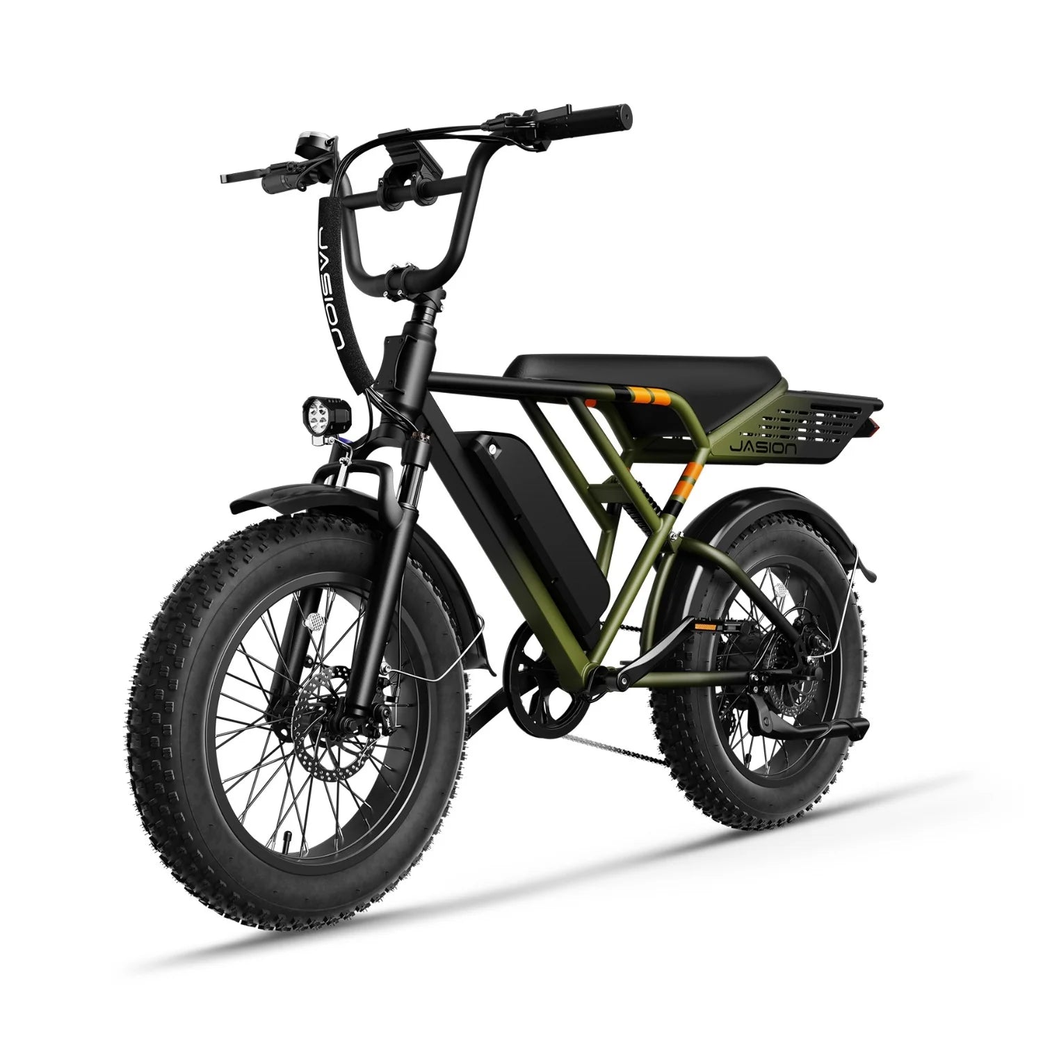 JASION RetroVolt Vélo Électrique - 500W Batterie 48V12.5Ah Pneus 20 Pouces Freins à Disque - Vert