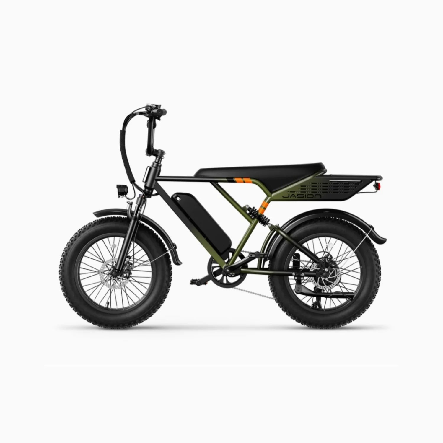 JASION RetroVolt Vélo Électrique - 500W Batterie 48V12.5Ah Pneus 20 Pouces Freins à Disque - Vert