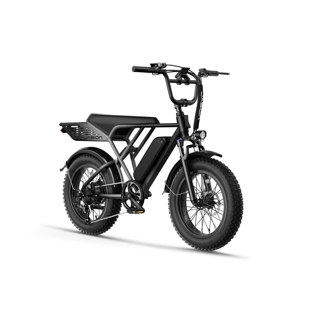 JASION RetroVolt Vélo Électrique - 500W Batterie 48V12.5Ah Pneus 20 Pouces Freins à Disque - Gris