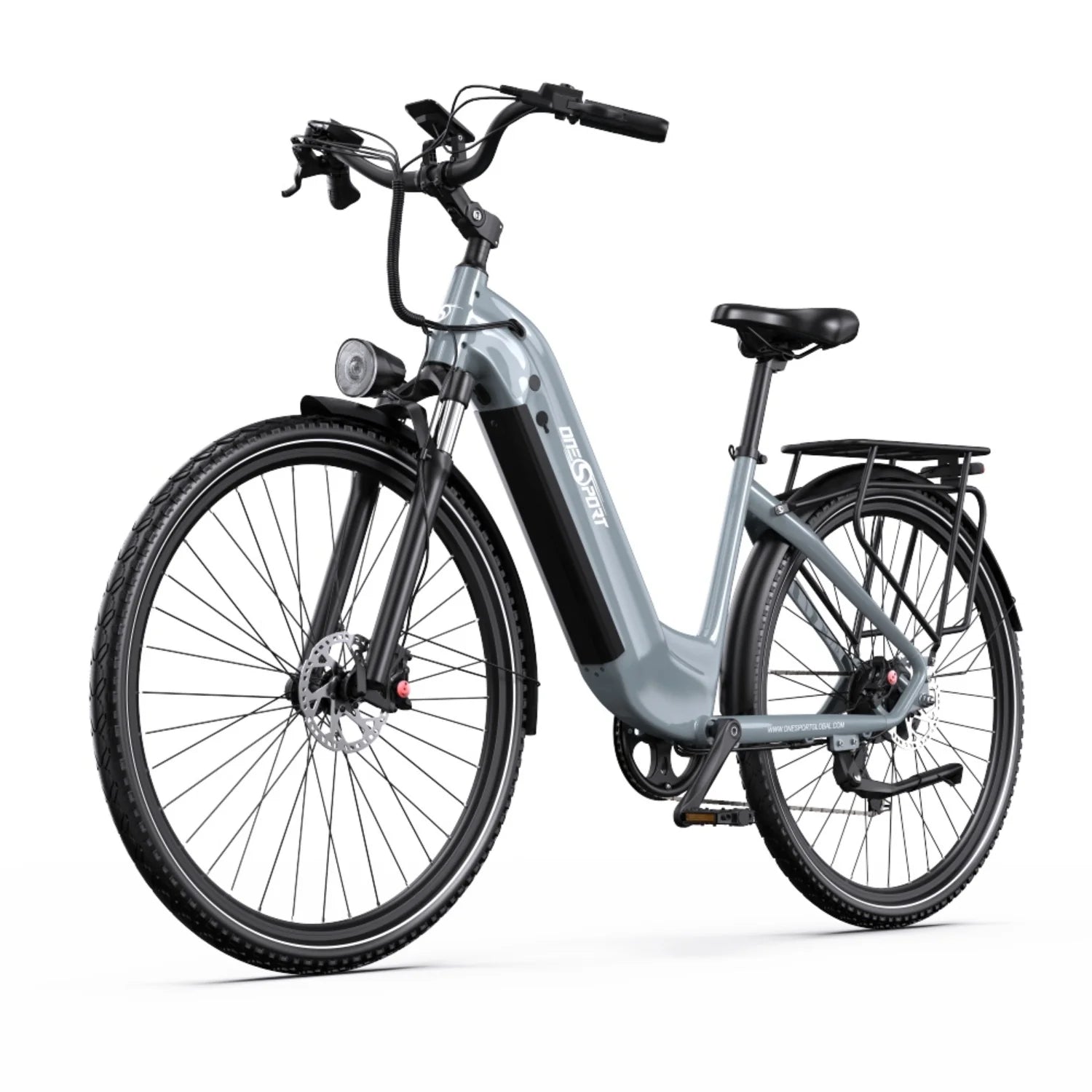 Vélo Électrique ONESPORT OT05 PRO - Moteur 250W Batterie 36V22.5AH Pneus De 28 Pouces Freins à Disque - Gris