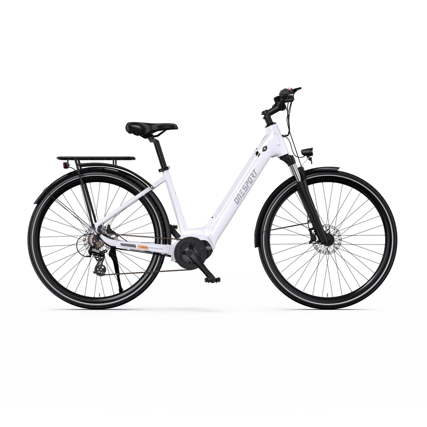 Onesport OT07 Vélo Électrique - Moteur 250W Batterie 36V4AH Pneus  27.5 Pouces Pneu Freins à Disque Hydrauliques - Blanc