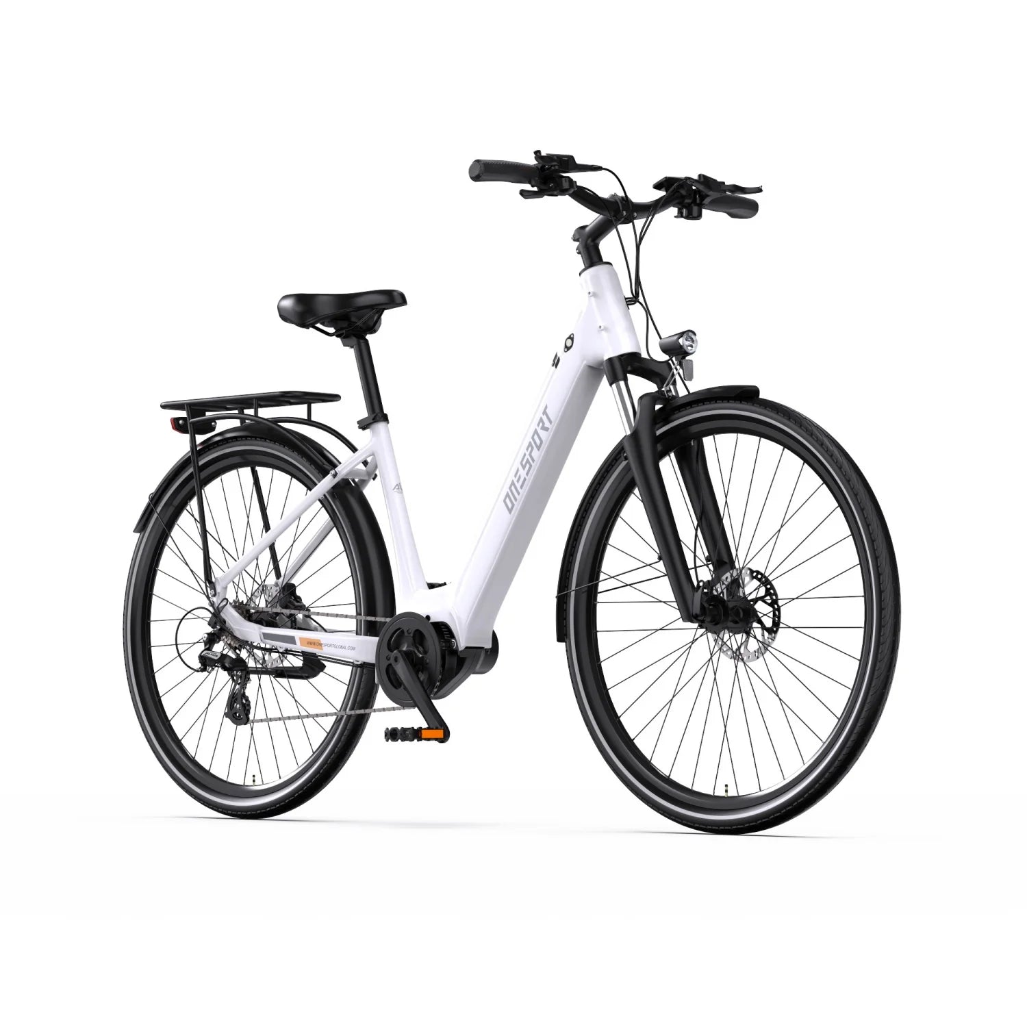 Onesport OT07 Vélo Électrique - Moteur 250W Batterie 36V4AH Pneus  27.5 Pouces Pneu Freins à Disque Hydrauliques - Blanc