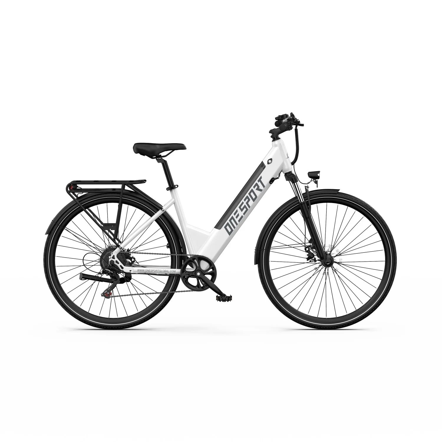 ONESPORT OT12  Vélo Électrique - Moteur 250W Batterie 36V13Ah Frein à Câble Roues 27,5po - Blanc