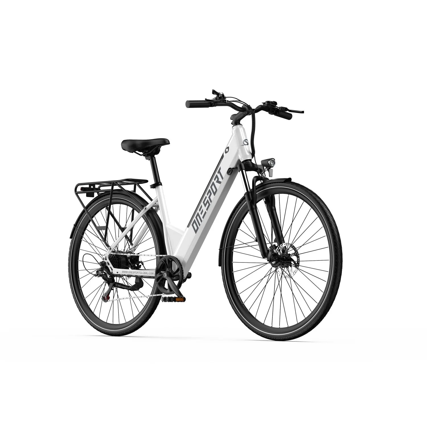 ONESPORT OT12  Vélo Électrique - Moteur 250W Batterie 36V13Ah Frein à Câble Roues 27,5po - Blanc