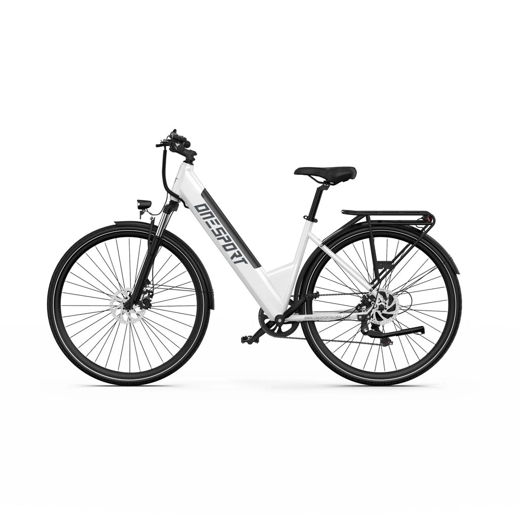 ONESPORT OT12  Vélo Électrique - Moteur 250W Batterie 36V13Ah Frein à Câble Roues 27,5po - Blanc