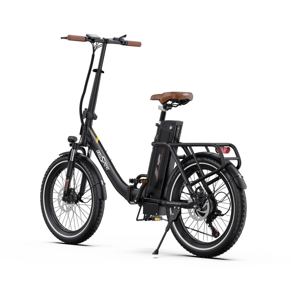 ONESPORT OT16-2 Vélo Électrique - Cadre en fer pliable Moteur 250W Batterie 48V17AH 20"Pneus de Freins Disque - Brun foncé