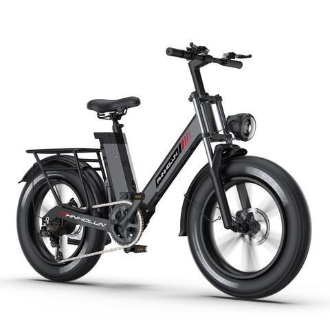Vélo Électrique PHNHOLUN C6 Pro - Moteur 1000W Batterie 48V17.5AH Pneus de 20 Pouces Frein à Disque - Noir