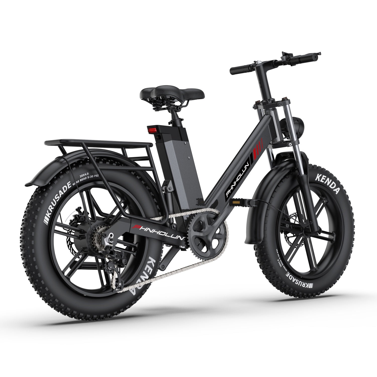 Vélo Électrique PHNHOLUN C6 Pro - Moteur 1000W Batterie 48V17.5AH Pneus de 20 Pouces Frein à Disque - Noir