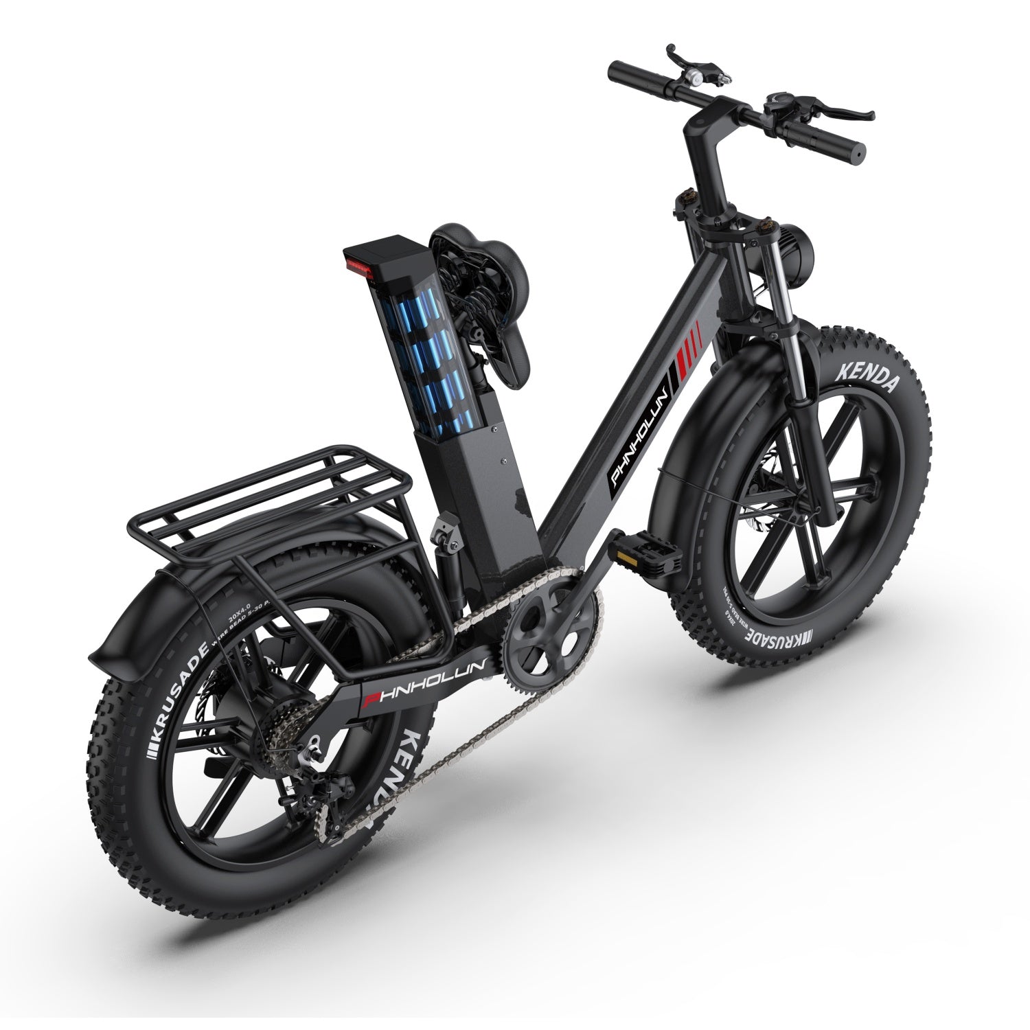 Vélo Électrique PHNHOLUN C6 Pro - Moteur 1000W Batterie 48V17.5AH Pneus de 20 Pouces Frein à Disque - Noir