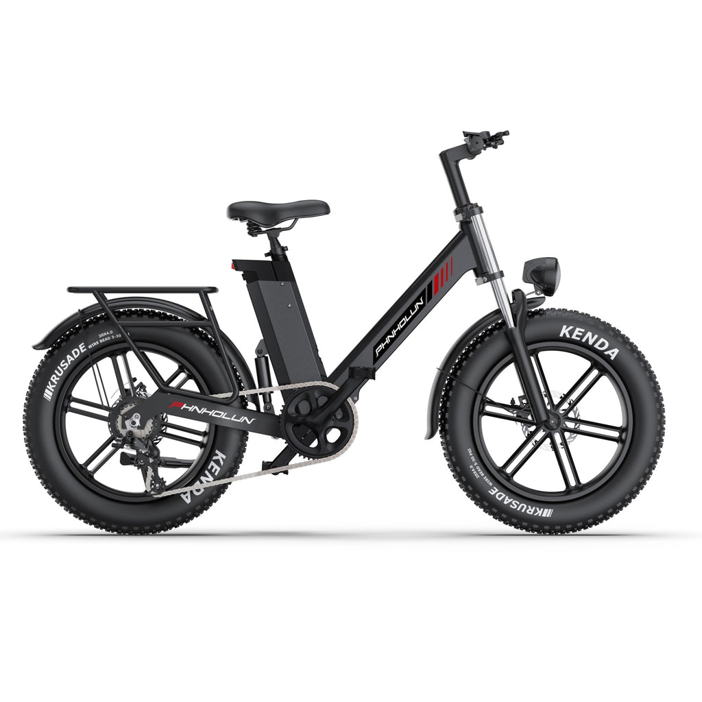 Vélo Électrique PHNHOLUN C6 Pro - Moteur 1000W Batterie 48V17.5AH Pneus de 20 Pouces Frein à Disque - Noir
