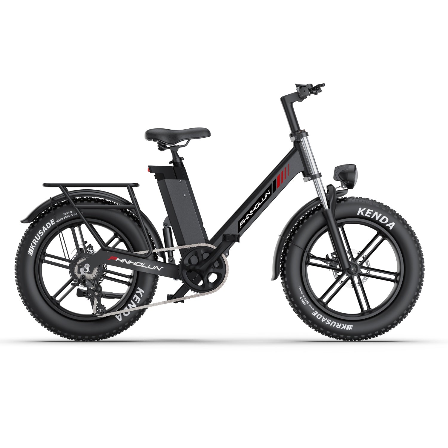 Vélo Électrique PHNHOLUN C6 Pro - Moteur 1000W Batterie 48V17.5AH Pneus de 20 Pouces Frein à Disque - Noir