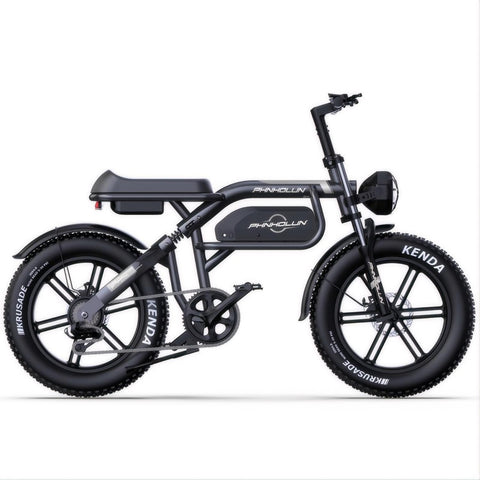 Vélo Électrique PHNHOLUN C8 IT - Moteur 1000W Batterie 48V20AH Pneus de 20 Pouces Frein à Disque - Noir
