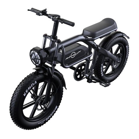 Vélo Électrique PHNHOLUN C8 IT - Moteur 1000W Batterie 48V20AH Pneus de 20 Pouces Frein à Disque - Noir