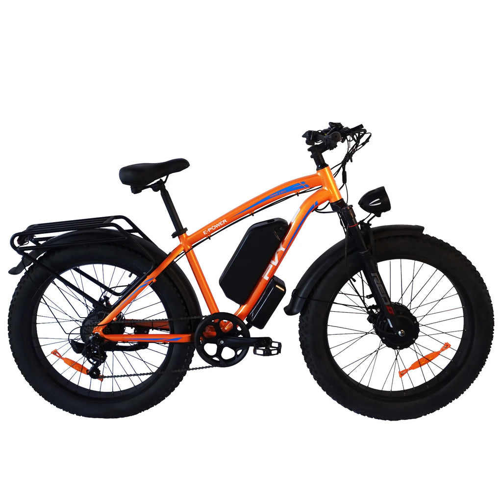 PVY MAX26  Vélo Électrique - Moteur 250W*2 Batterie 48V30AH Freins Hydrauliques Roues 26" - Orange