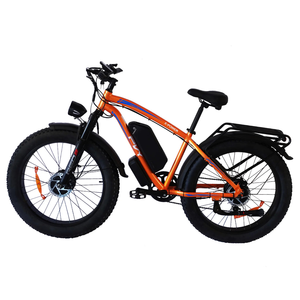 PVY MAX26  Vélo Électrique - Moteur 250W*2 Batterie 48V30AH Freins Hydrauliques Roues 26" - Orange