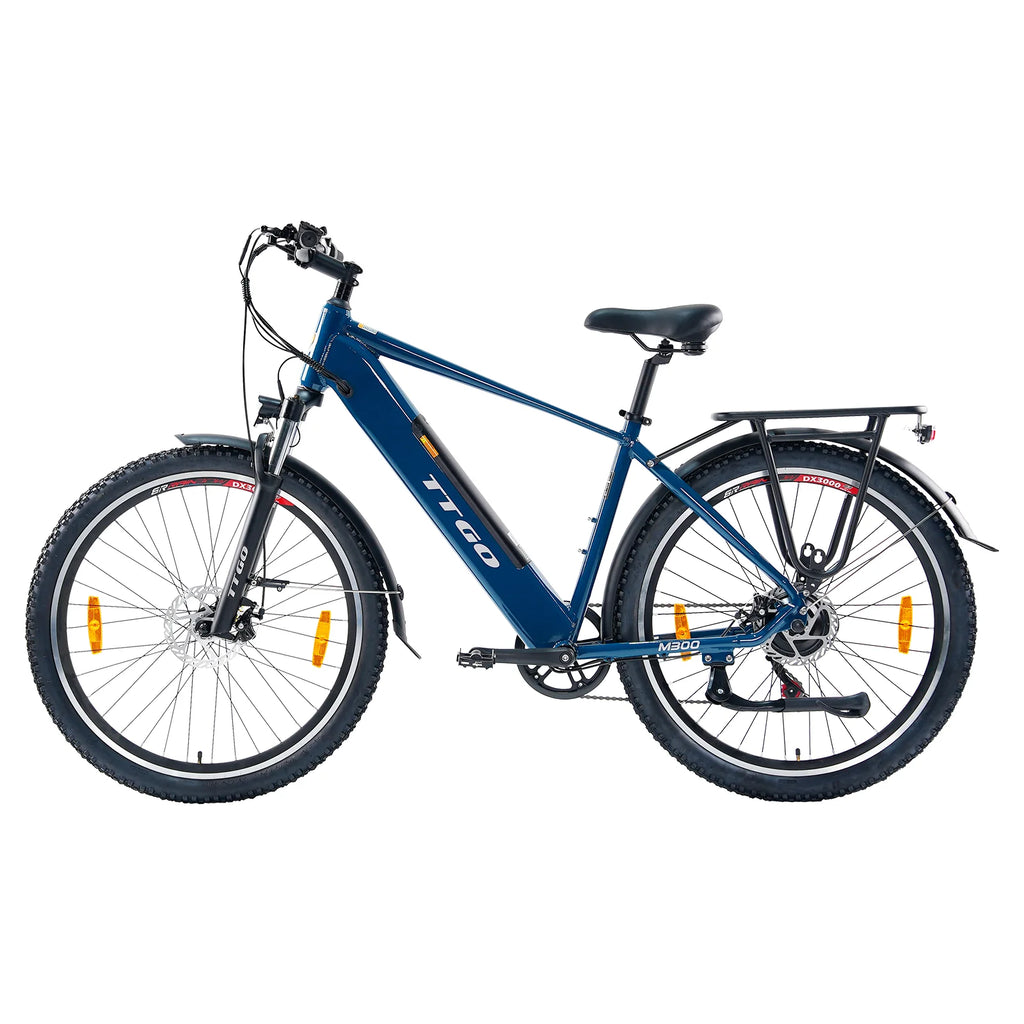 TTGO M300 Vélo électrique – Moteur 250W Batterie 36V20AH Pneus de 27.5 Pouces Disque – Bleu