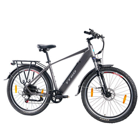 TTGO M310 Vélo électrique – Moteur 500W Batterie 48V15AH Pneus de 27.5 Pouces Disque – Gris