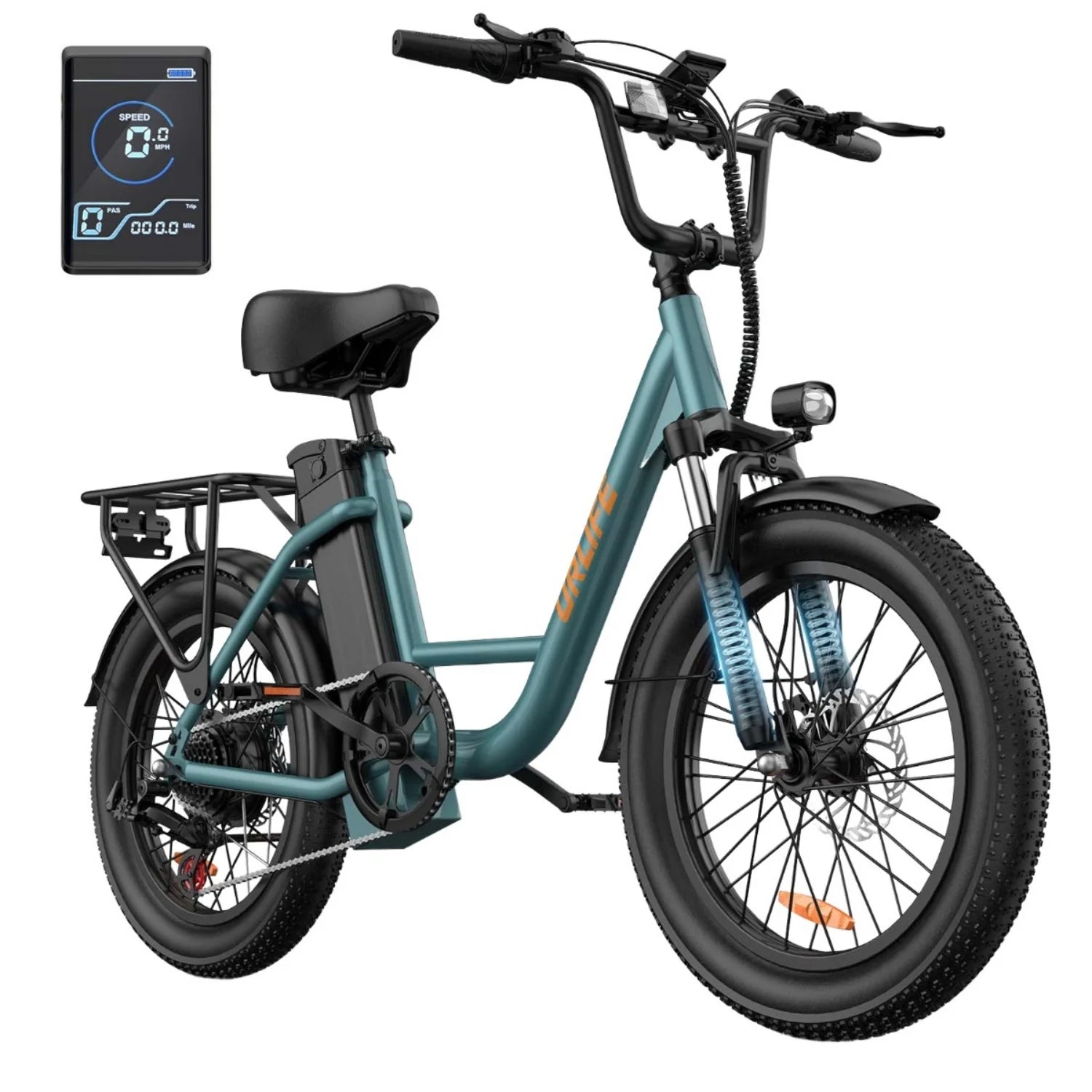 Vélo Électrique URLIFE E20 - Moteur 250W Batterie 48V 13Ah Pneus De 20 Pouces  Freins à Disque - Vert