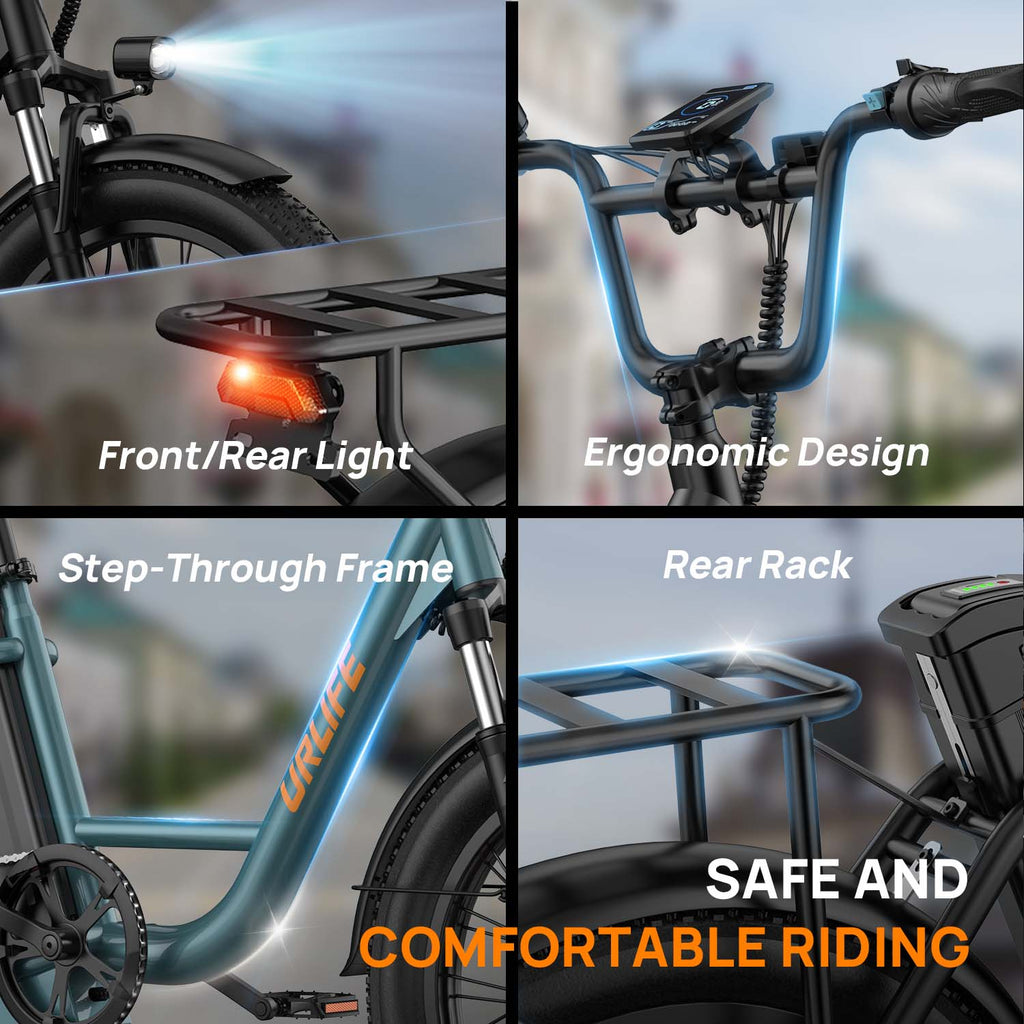 Vélo Électrique URLIFE E20 - Moteur 250W Batterie 48V 13Ah Pneus De 20 Pouces  Freins à Disque - Noir