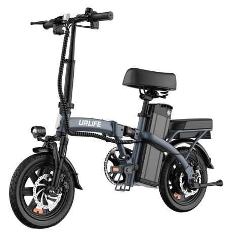 Vélo électrique URLIFE F1L - Moteur 250W Batterie 48V 7.5Ah Pneus De 14 Pouces  Freins à Disque - Gris