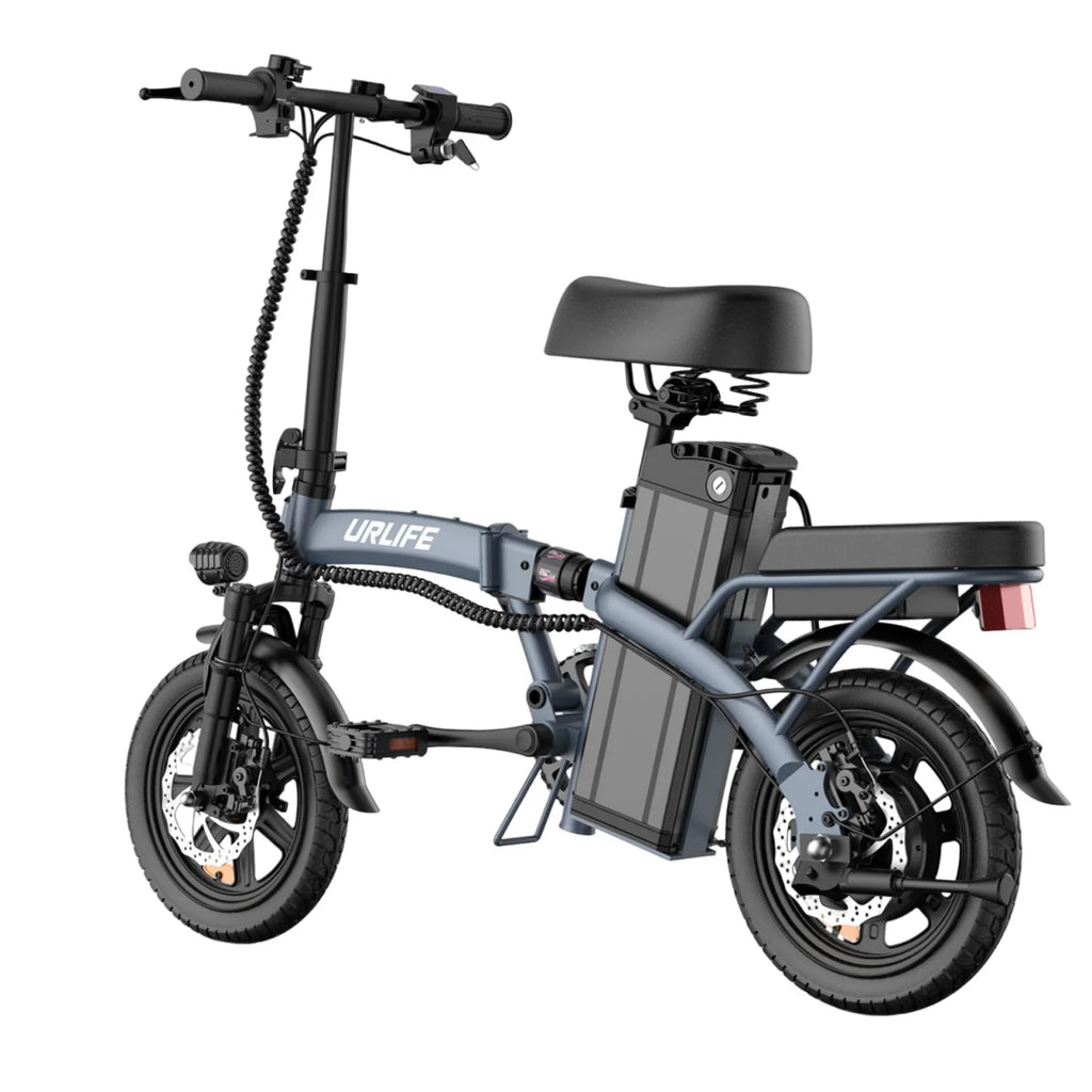 Vélo électrique URLIFE F1L - Moteur 250W Batterie 48V 7.5Ah Pneus De 14 Pouces  Freins à Disque - Gris