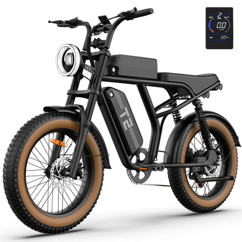 URLIFE T2 Vélo Électrique - Moteur 250W Batterie 48V 15.6Ah Pédalier assisté Freins à disque - Marron