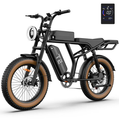 URLIFE T2 Vélo Électrique - Moteur 250W Batterie 48V 15.6Ah Pédalier assisté Freins à disque - Marron