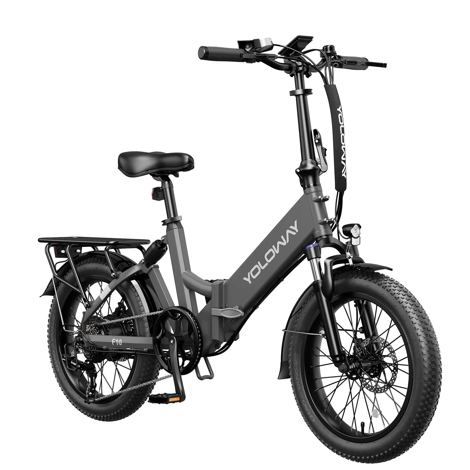 Vélo électrique Pliant Yoloway F10 - Moteur 250W Batteries 36V12.5Ah Pneus De 20*3.0 Pouces Freins à Disque Avant Et Arrière - Noir