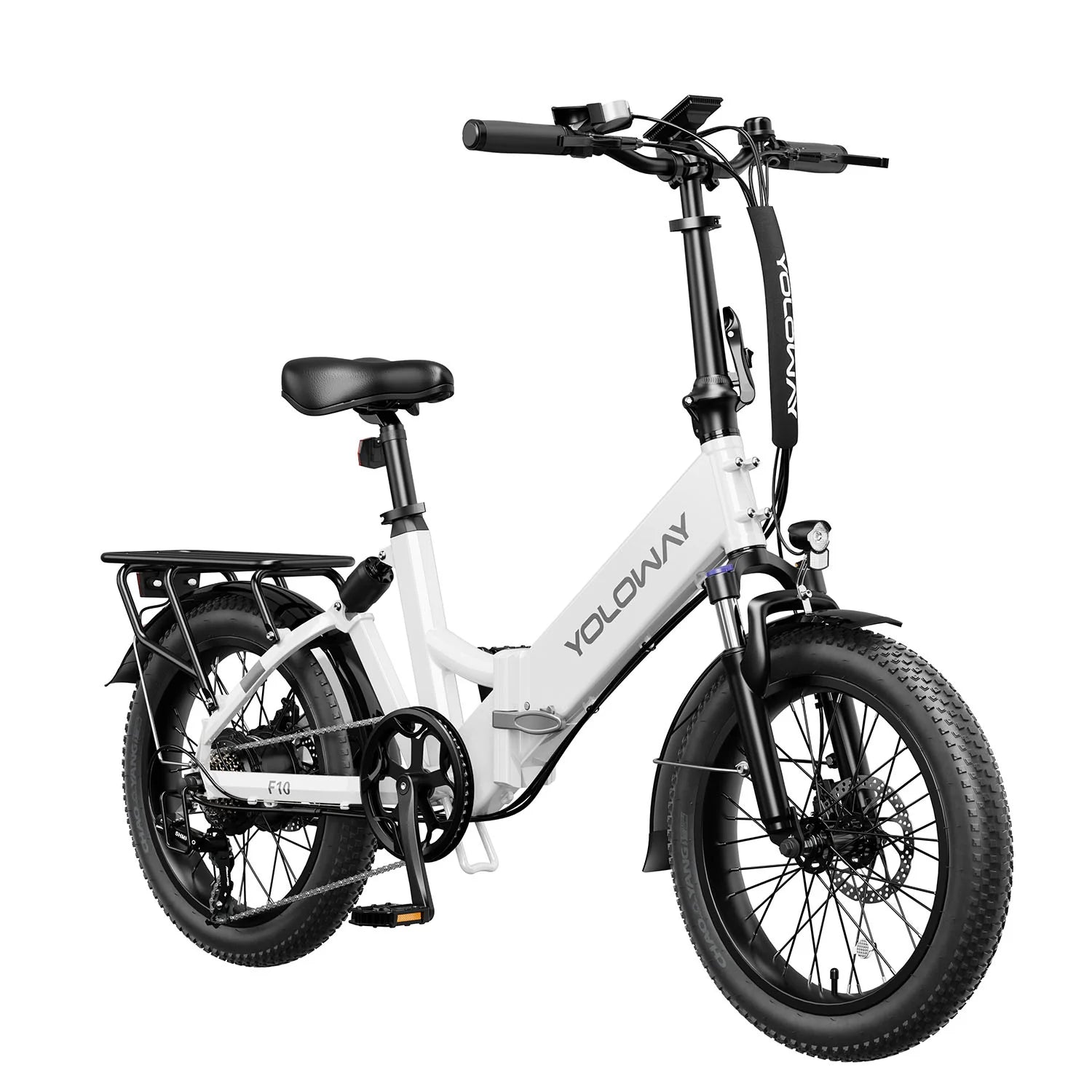 Vélo électrique Pliant Yoloway F10 - Moteur 250W Batteries 36V12.5Ah Pneus De 20*3.0 Pouces Freins à Disque Avant Et Arrière - Blanc