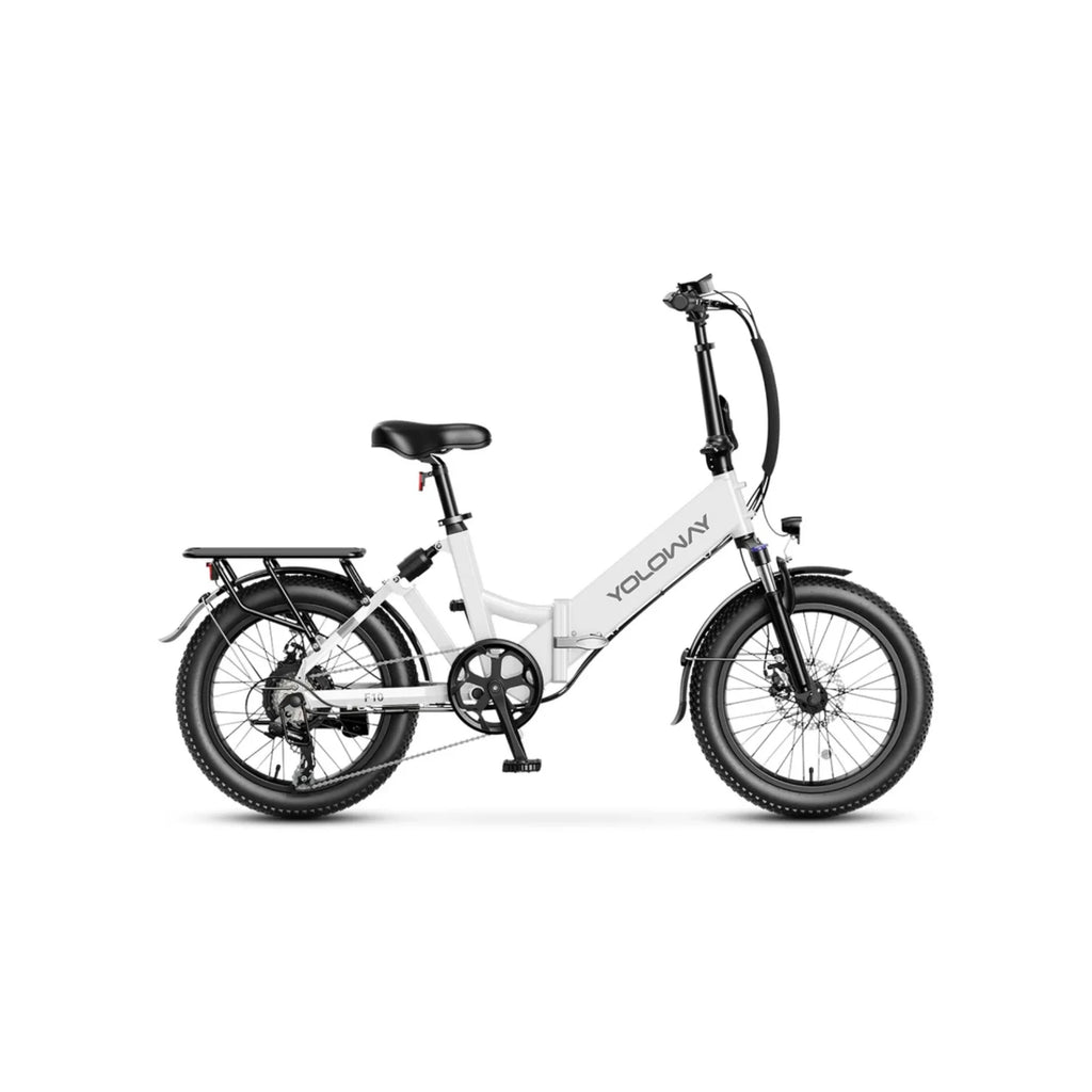 Vélo électrique Pliant Yoloway F10 - Moteur 250W Batteries 36V12.5Ah Pneus De 20*3.0 Pouces Freins à Disque Avant Et Arrière - Blanc