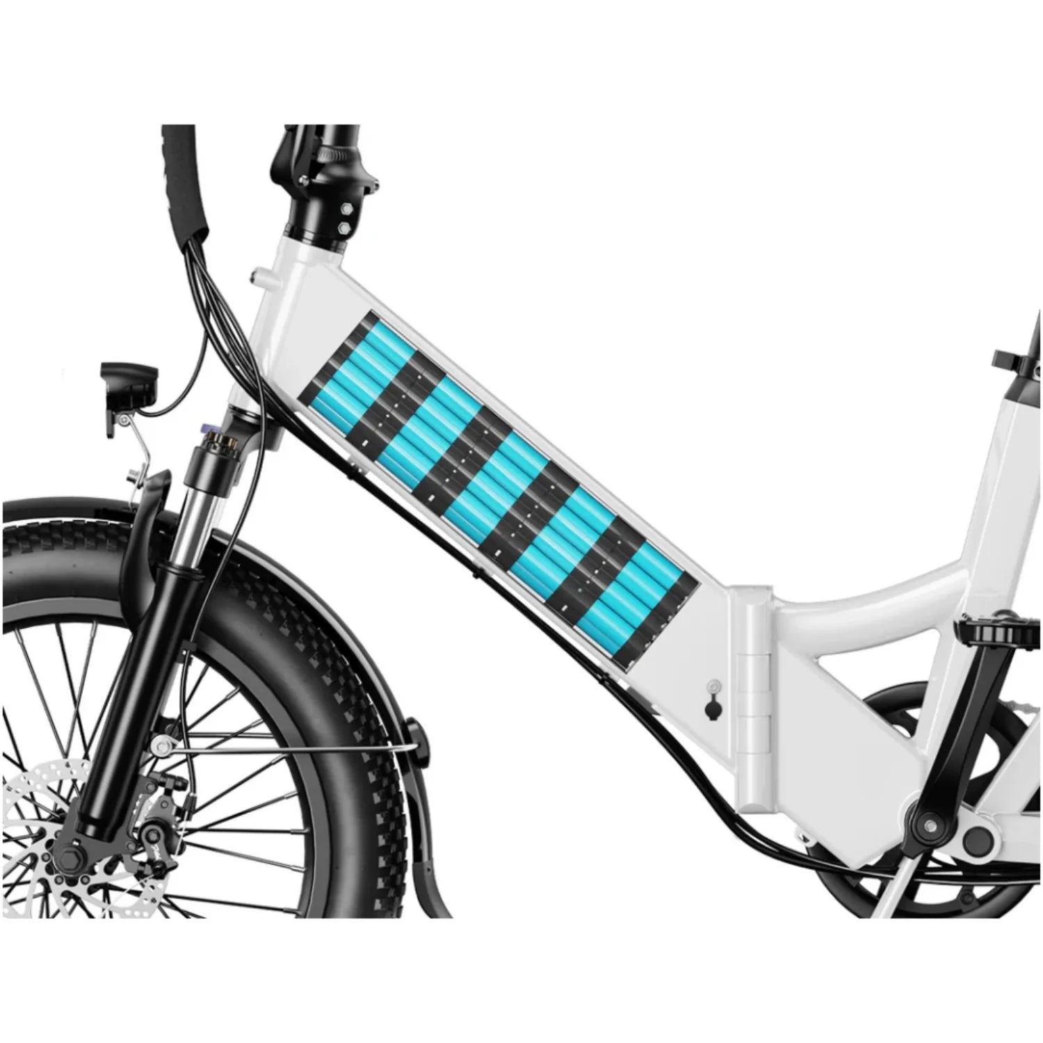 Vélo électrique Pliant Yoloway F10 - Moteur 250W Batteries 36V12.5Ah Pneus De 20*3.0 Pouces Freins à Disque Avant Et Arrière - Blanc