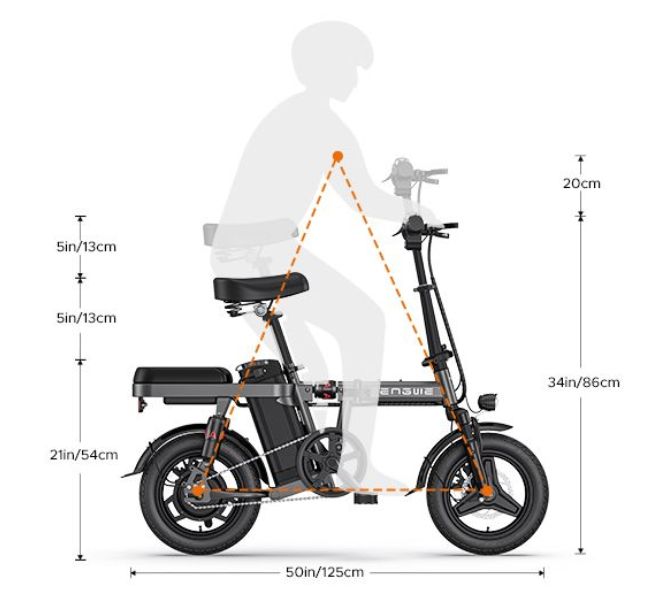 Vélo Électrique ENGWE T14 EU : Puissance 250W, Batterie 480Wh | Autonomie 45KM