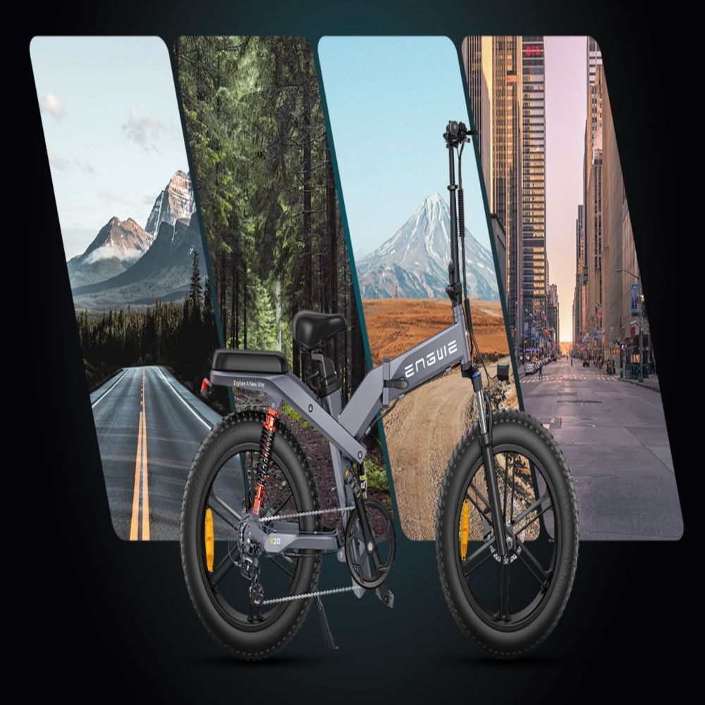 Vélo Électrique - ENGWE X20 - Roues 20"- Moteur750W - Batterie 48V 14.4AH - Autonomie 64KM - Gris