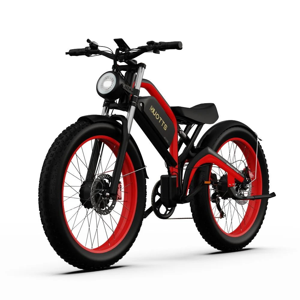 Vélo Électrique Duotts N26 - Moteur 750W*2 Batterie 48V20Ah Autonomie 60KM Freins à Disque - Noir Rouge