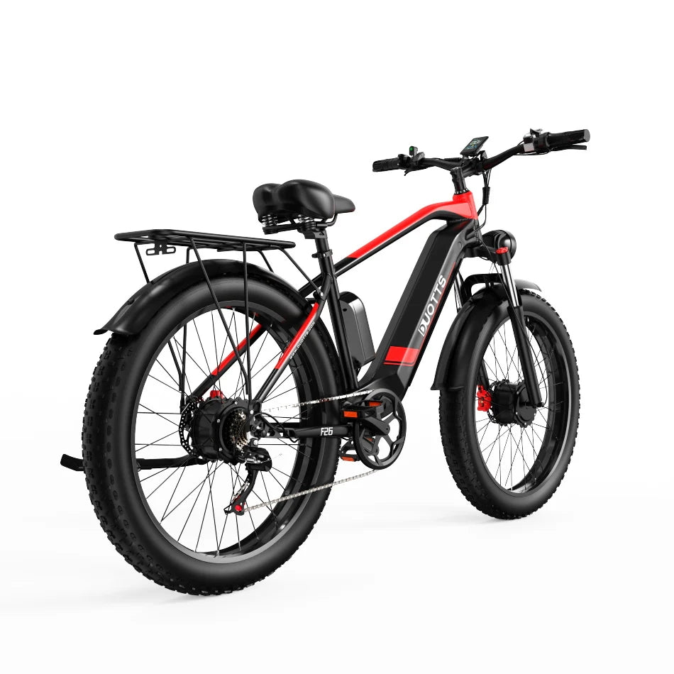 Vélo Électrique Duotts F26 - Moteur 750W*2 Batterie 840WH 50KM d'Autonomie - Noir rouge